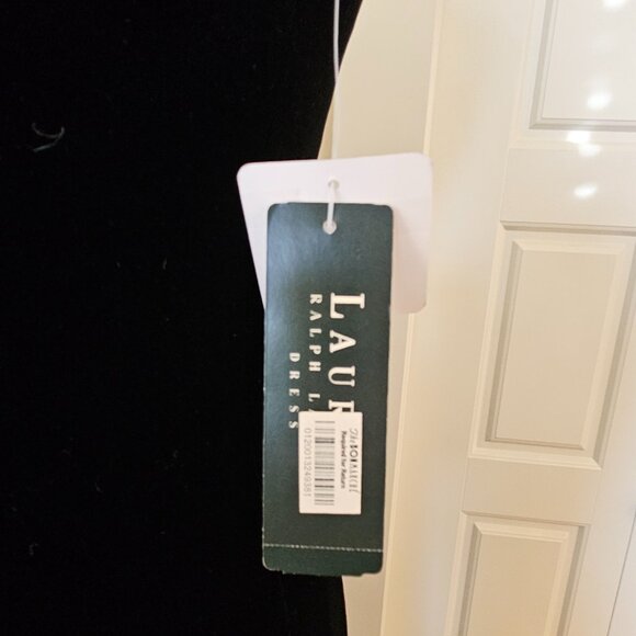 Lauren Ralph Lauren Black Velvet Lace Beaded Gown Dress Size 4 NWT Y2K - Picture 6 of 7